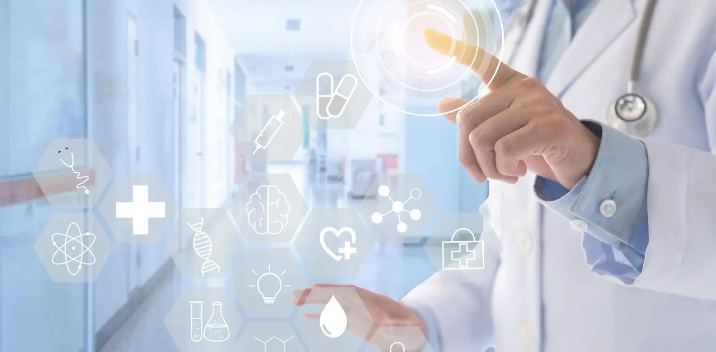 Healthcare industry background cover image